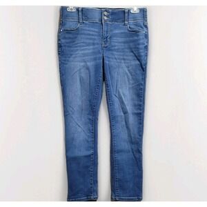 Nine West Tummy Control Slim Straight Jeans Size 12 x 29 Mid Rise Medium Wash